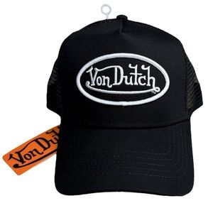 Von Dutch Black and White Classic Trucker Hat. Adjustable